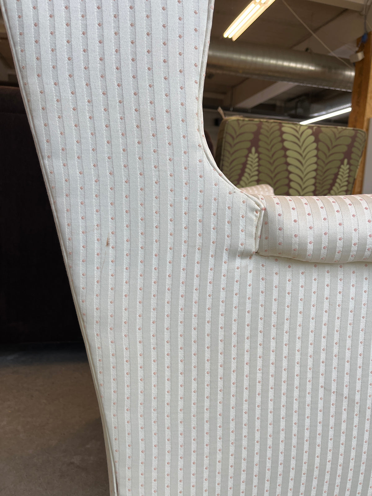 Cream Fabric Wingback Armchair
