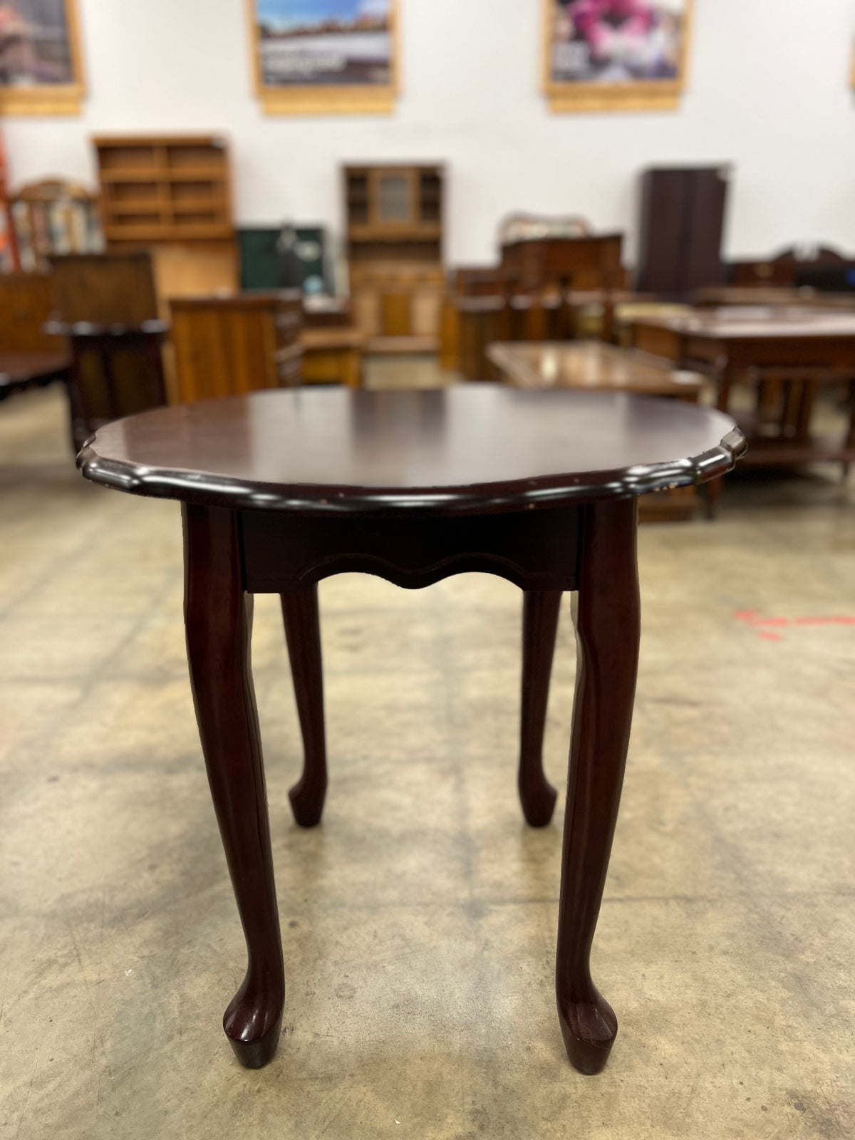 Dark Mahogany Circular Coffee Table