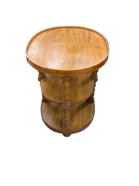 Three-Tiered Light Wood Side Table
