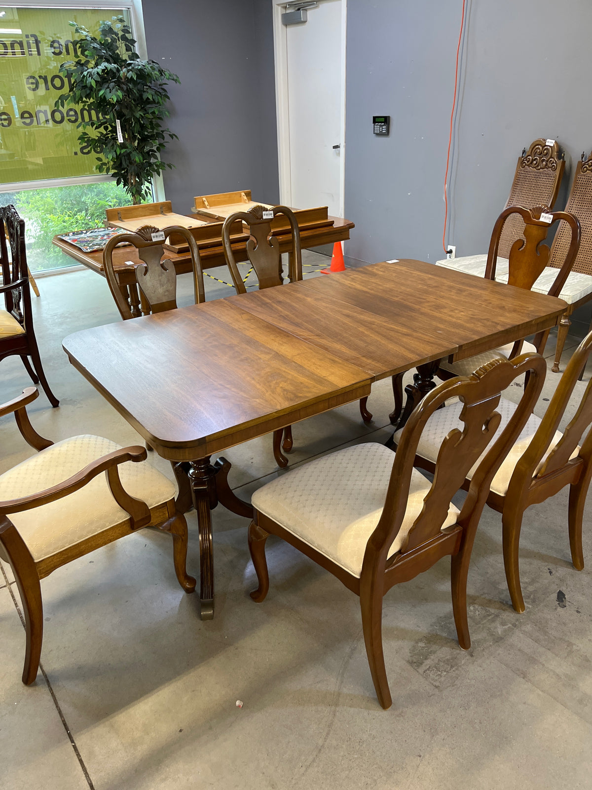 66"W Dining Table & 6 Chairs