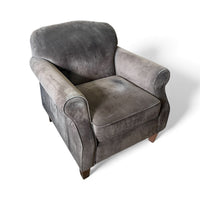 Plush Dark Brown Velvet Armchair