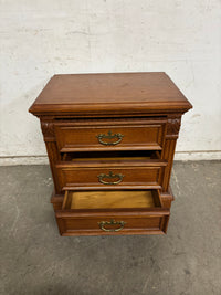 24”W Brown 3 Drawer Nightstand