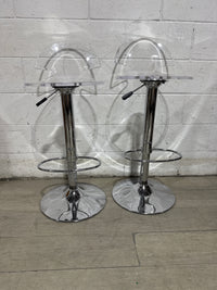 Set Of 2 Clear Counter And Bar chair