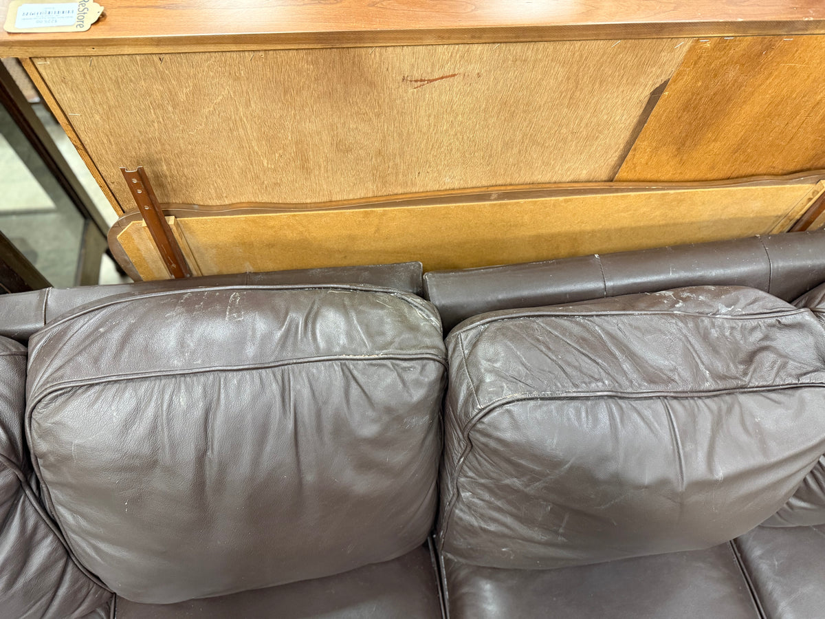 Chocolate Brown Leather 4-Seater Sectional Sofa