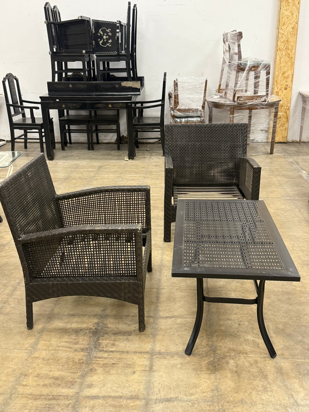 Black Rattan Outdoor Patio Set