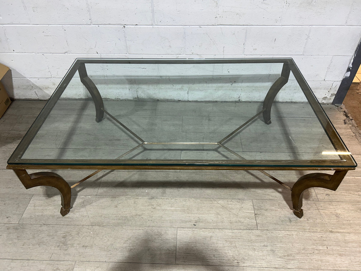 Glass Top Metal Coffee Table