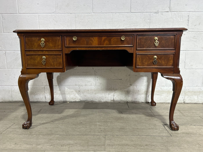 Eleo Desk with Embossed Brown Leather