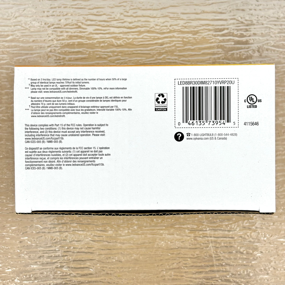 2-Pack Sylvania LED BR30 Plastic Bulb, E26 Medium, 8W, 120V, 2700K, 73954-A