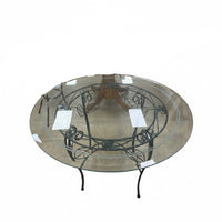 Round Glass-Top Dining Table