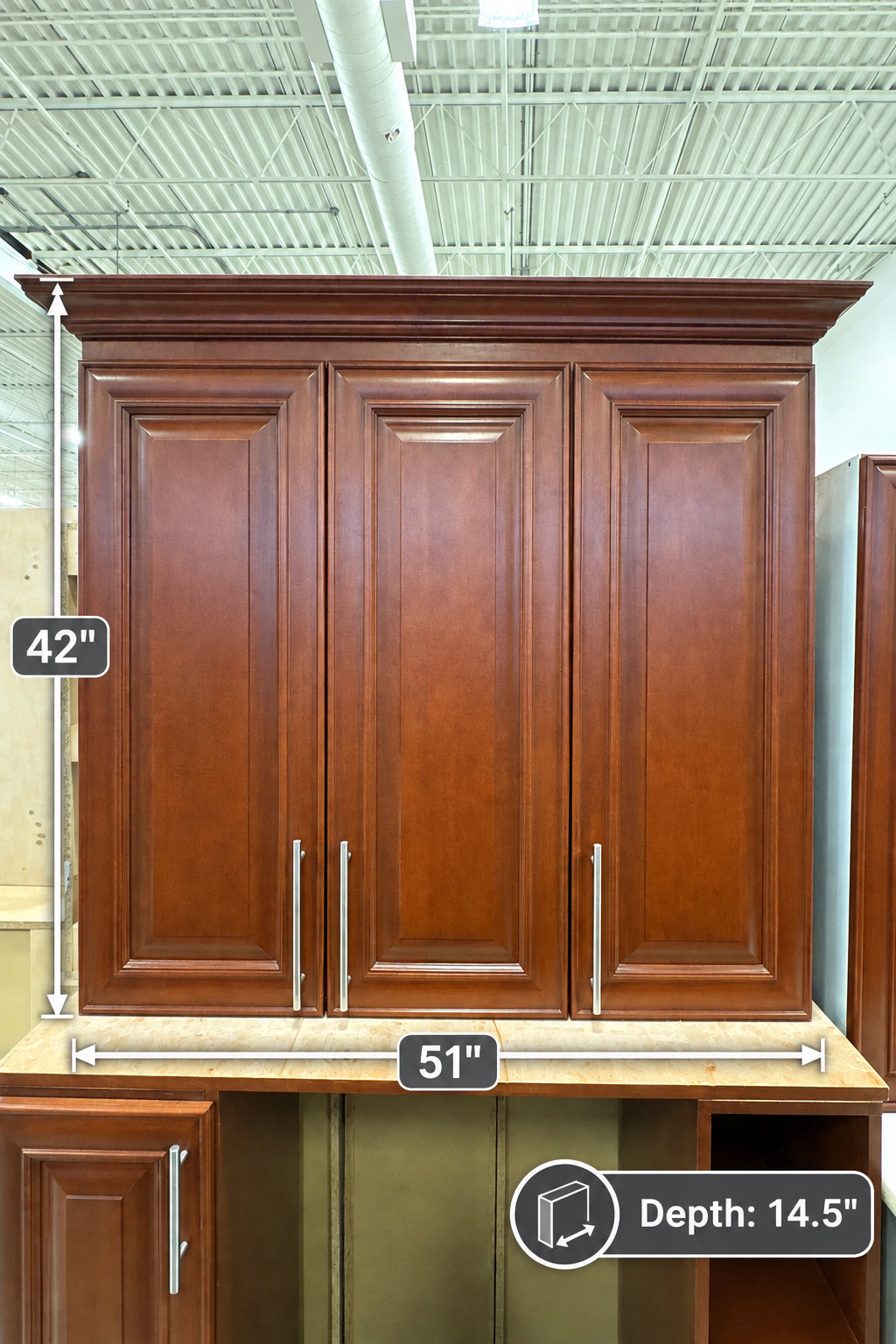 Set of Kitchen Cabinets in Brown