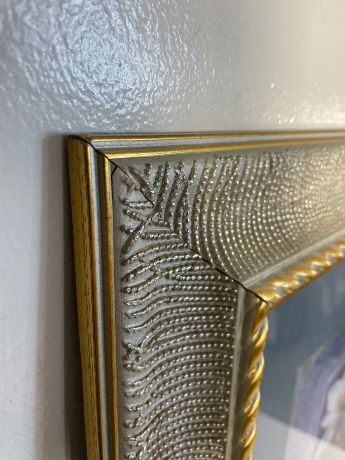 Framed Print Blue & White Floral Medallion