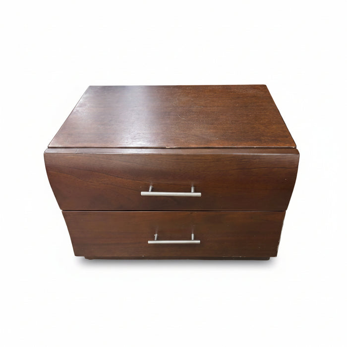 Dark Brown 2-Drawer Nightstand