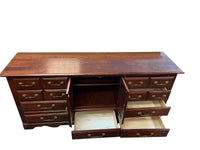 Mahogany Finish Dresser With Brass Hardware