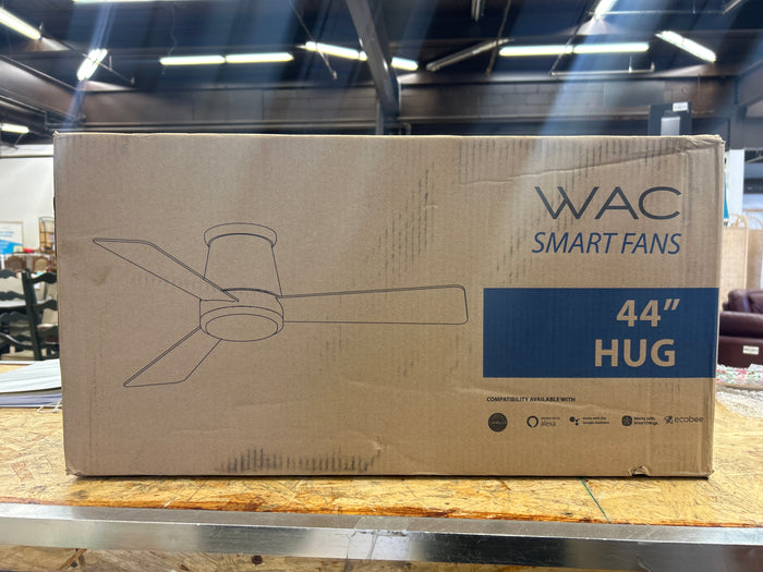 WAC Smart Flush Mount Ceiling Fan with Lighting (White)