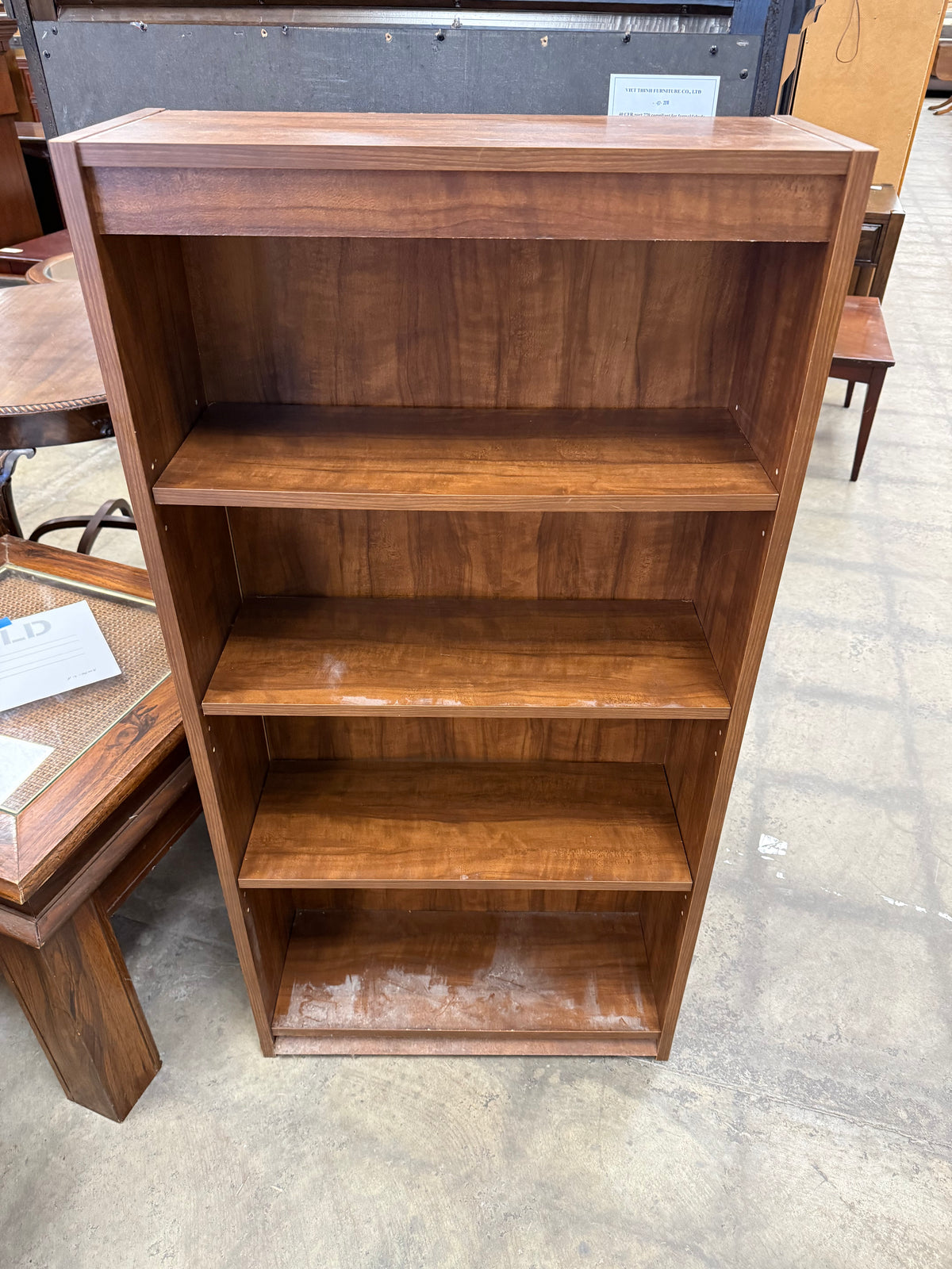 Small Light Brown 5-Shelf Bookcase