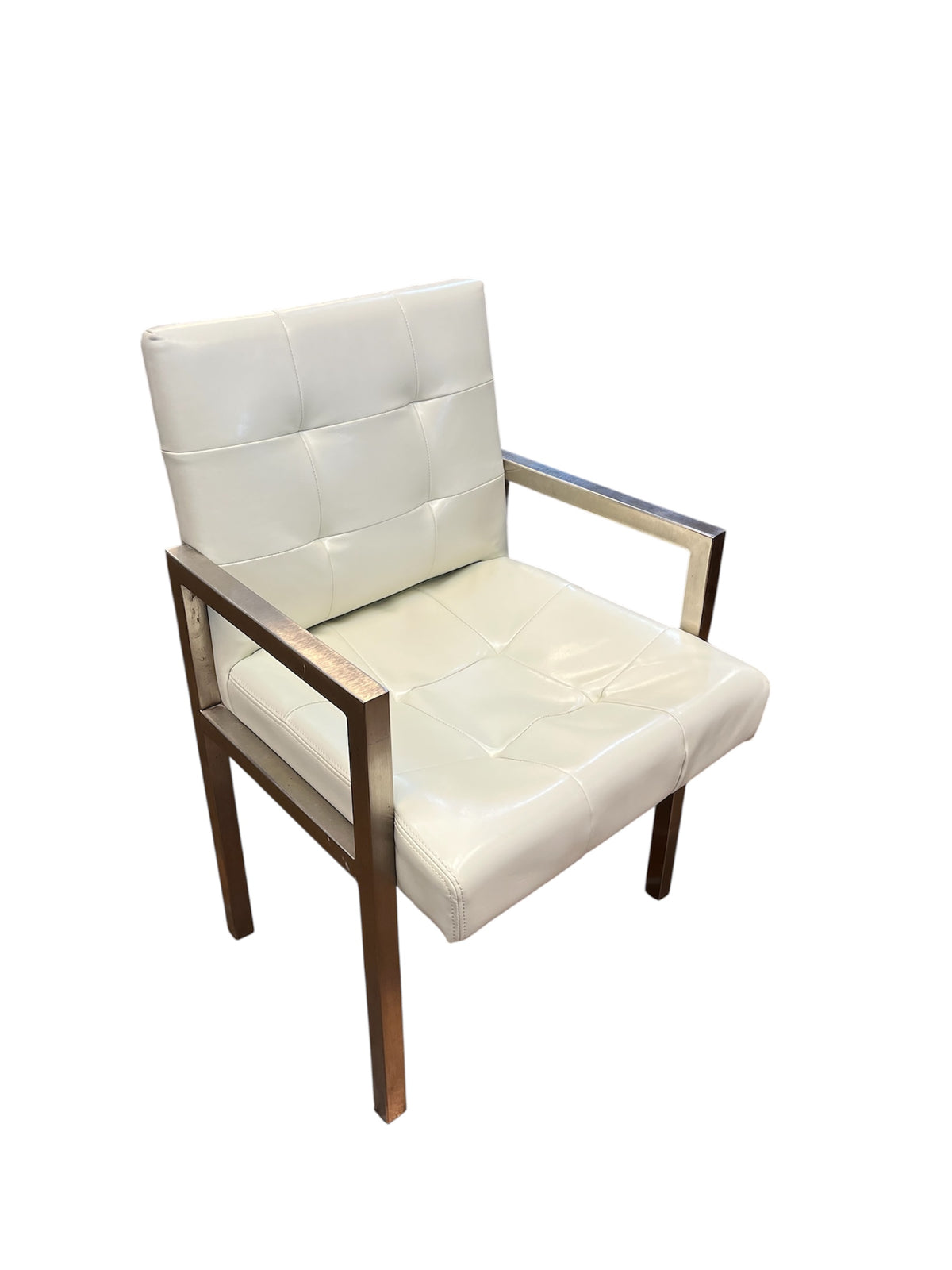 White Faux Leather Accent Chair