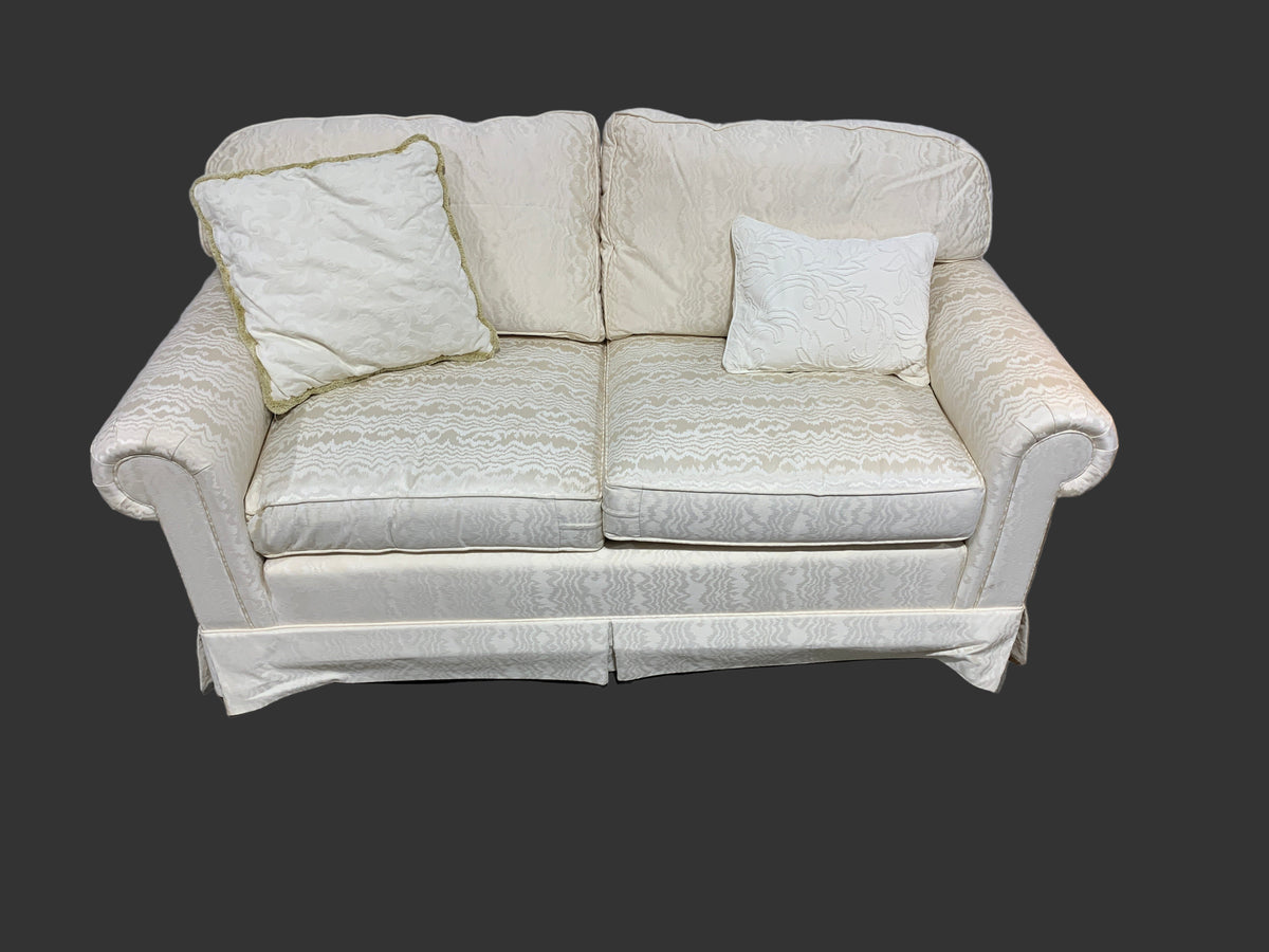 Ivory Demask Loveseat