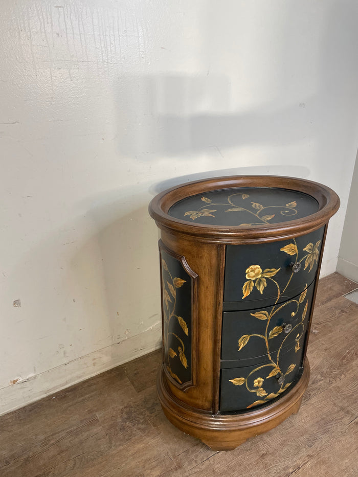 Oval 3-Drawer End Table