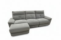 Light Grey 3-Seater Sectional Sofa + Ottoman