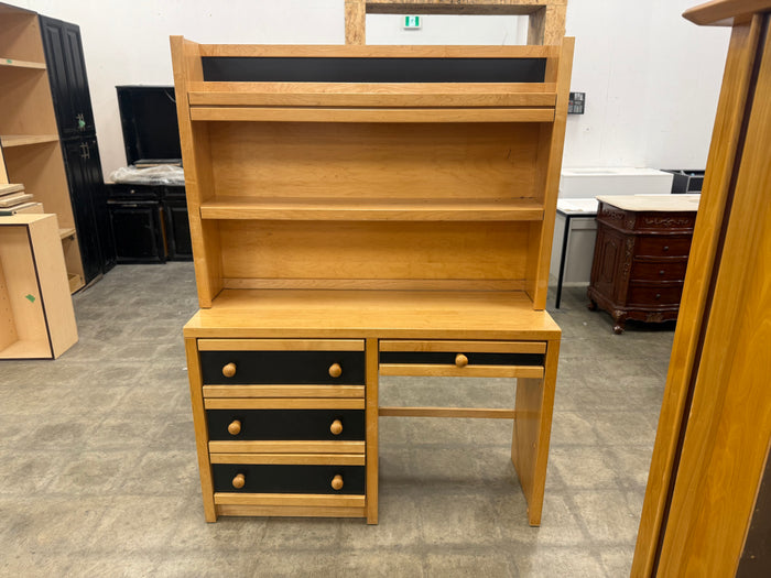 Light Wood and Black Bedroom Desk