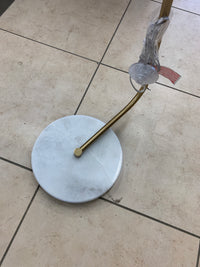 Gold Post Floor Lamp with Round Marble Base