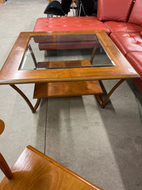 40"W Glass / Wood Coffee Table