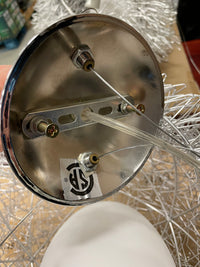 Oval White Globe with Silver Mesh Highlight Fixture