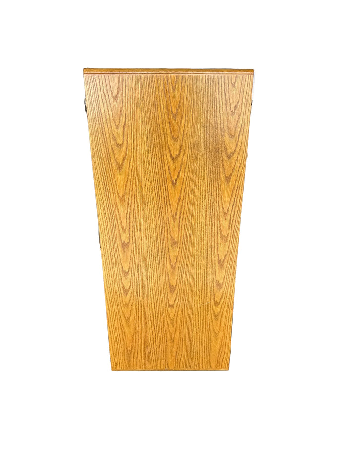 Extendable vintage solid oak round dining table