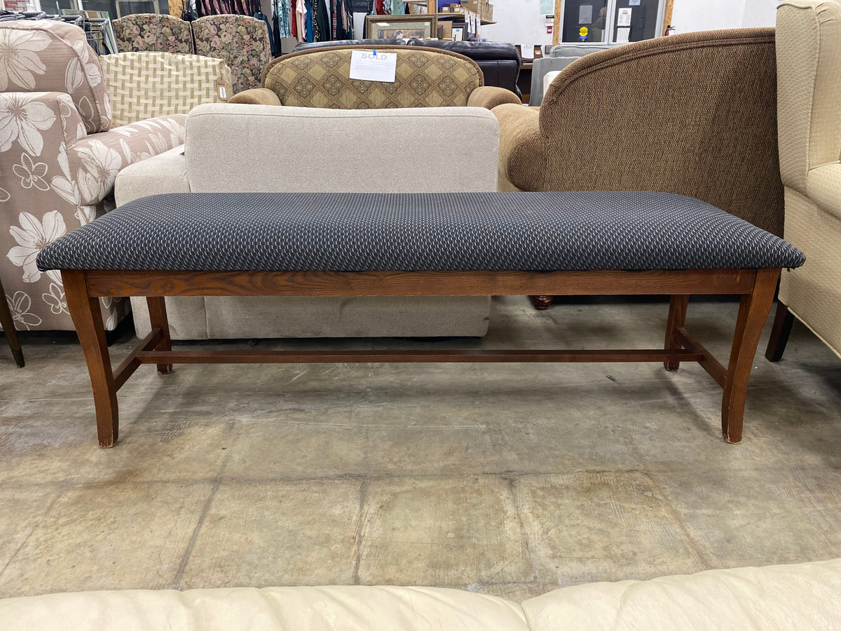 Blue Pattern Cushion Bench