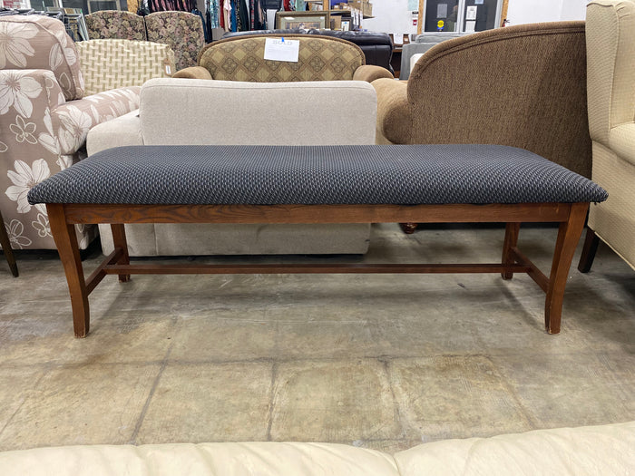 Blue Pattern Cushion Bench