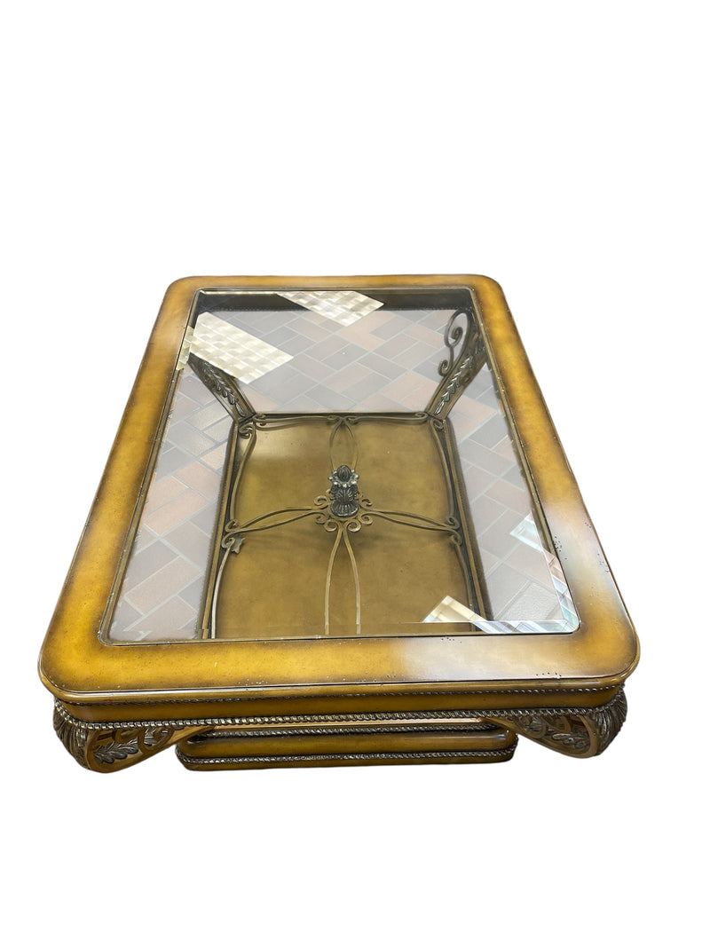 Glass Top Rectangular Coffee Table