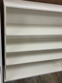 Wide White Wooden Bookshelf