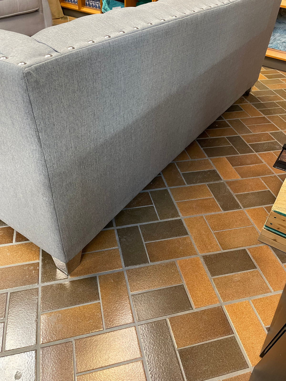 Modern Gray Fabric Tuxedo Sofa