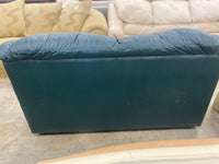 Forest Green Leather Loveseat