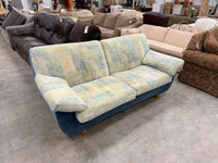 Mid-Century Blue & Yellow Abstract Modern Styled Sofa