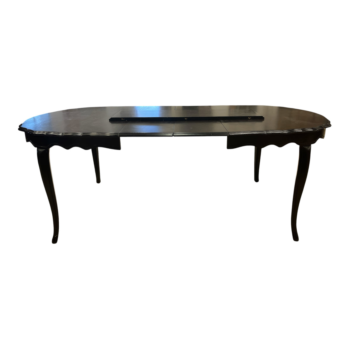 Traditional Black Oval Dining Table w/ 6 Chairs