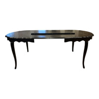 Traditional Black Oval Dining Table w/ 6 Chairs