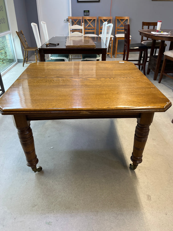 48"W Solid Wood Dining Table with 1 Leaf