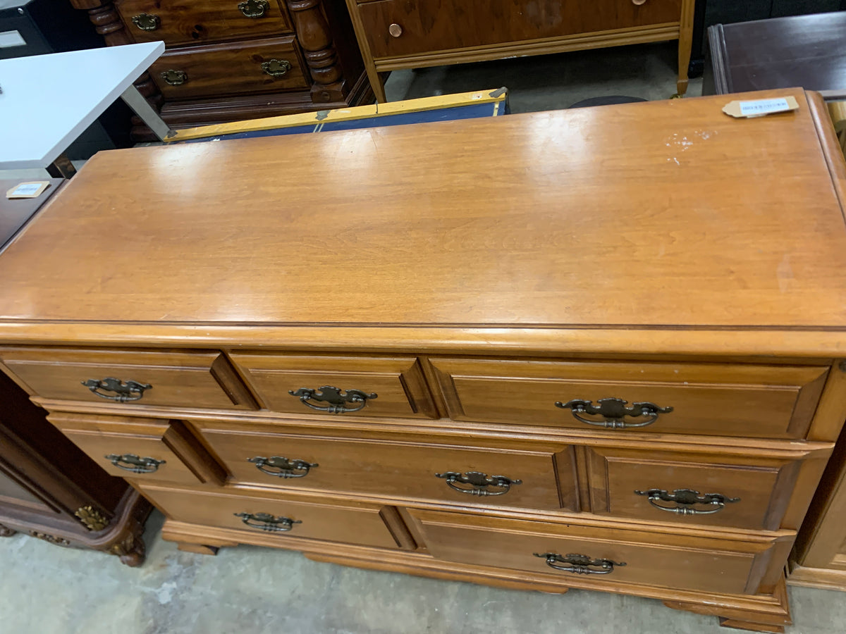 8 Drawer Bronze Handled Dresser