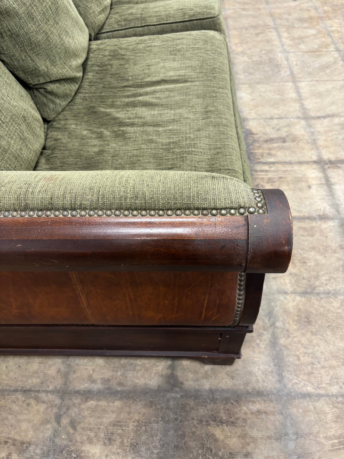 Olive Green Fabric Sofa