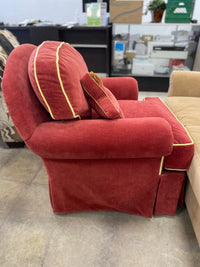 Red Armchair With Yellow Piping