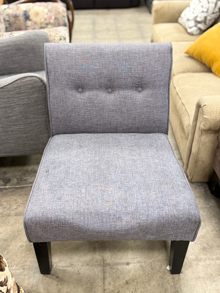 Small Grey Tufted Accent Chair