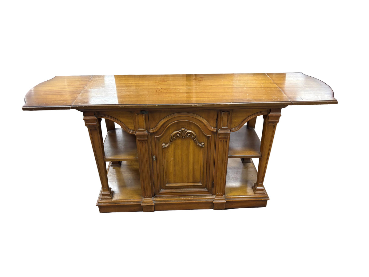 Wooden Drop-Leaf Buffet Cabinet