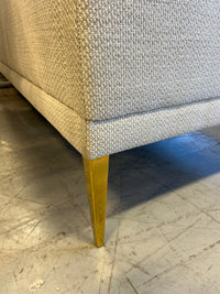 3-Seater Block-Style Light Colored Textured Fabric Sofa