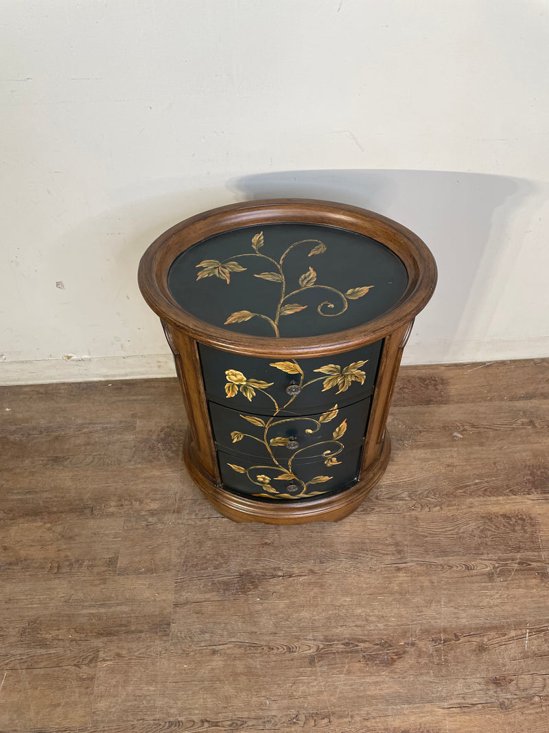Oval 3-Drawer End Table