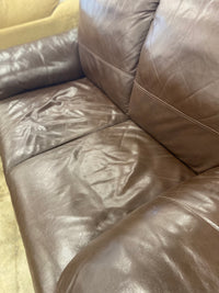 Chocolate Brown Leather Loveseat