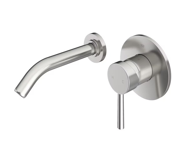 VIGO Olus Single-Handle Wall Mount Bathroom Faucet in Brushed Nickel