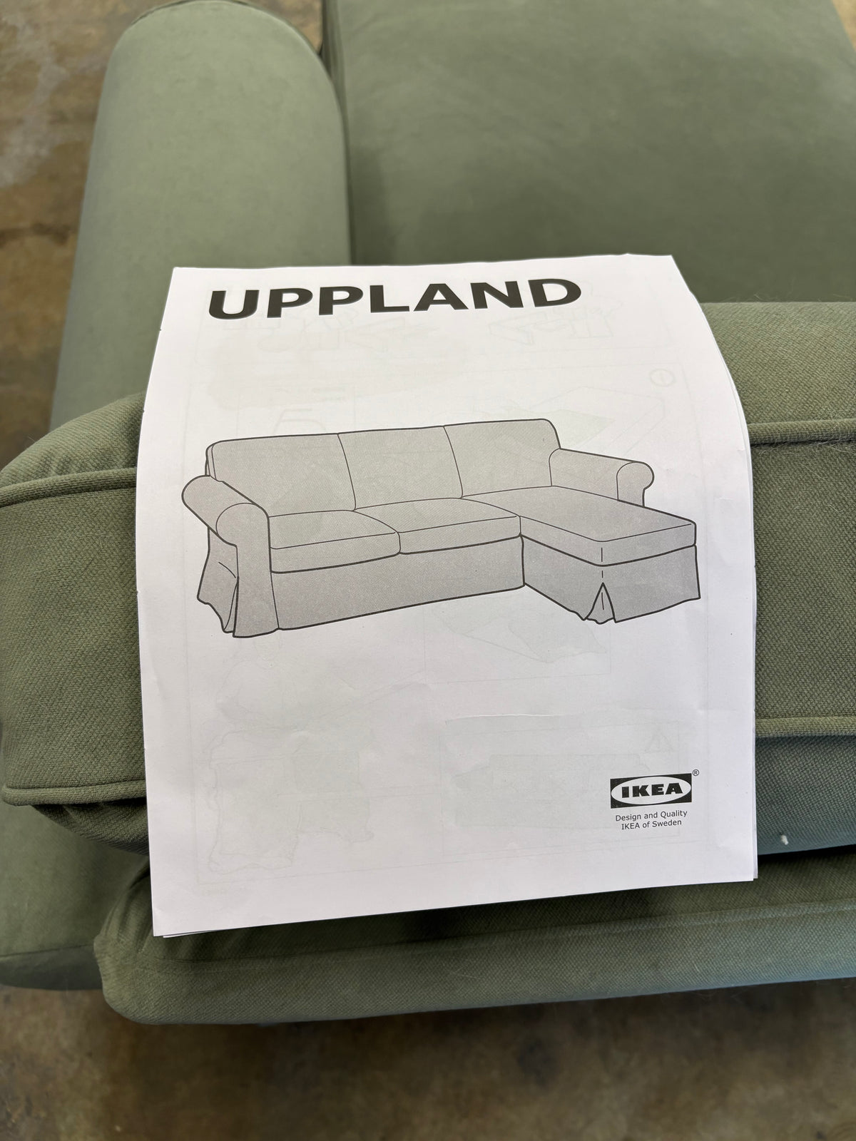 Light Green Loveseat Sectional