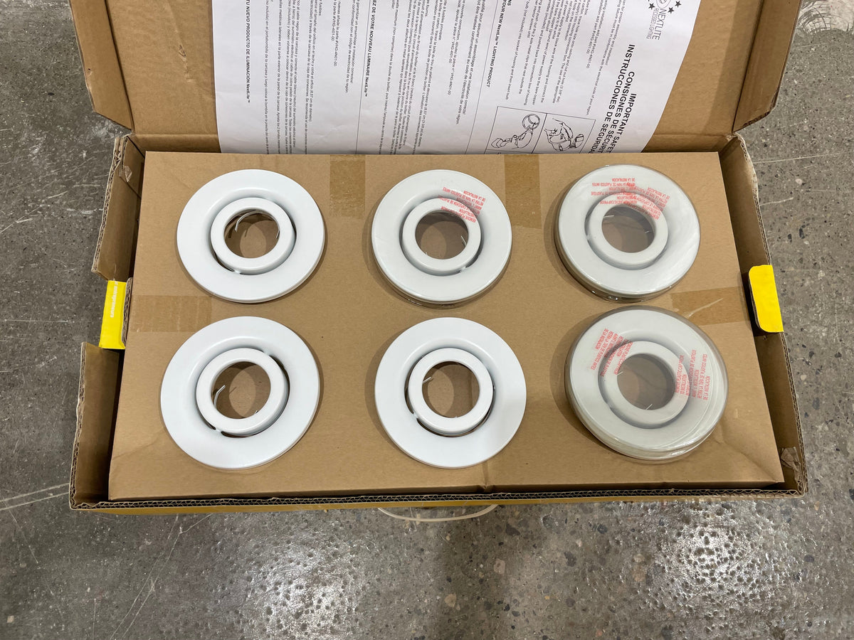Nextlite Pro GU10 White Gimbal Trim With 3-1/4 inch Housing (6-Pack)