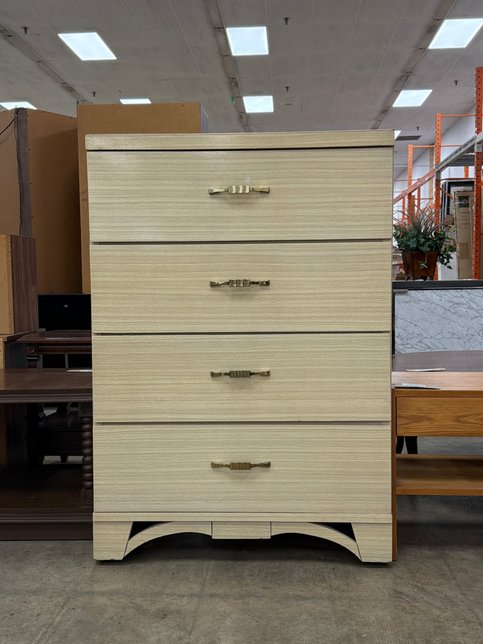 Light Colored Veneer 4 Drawer Dresser